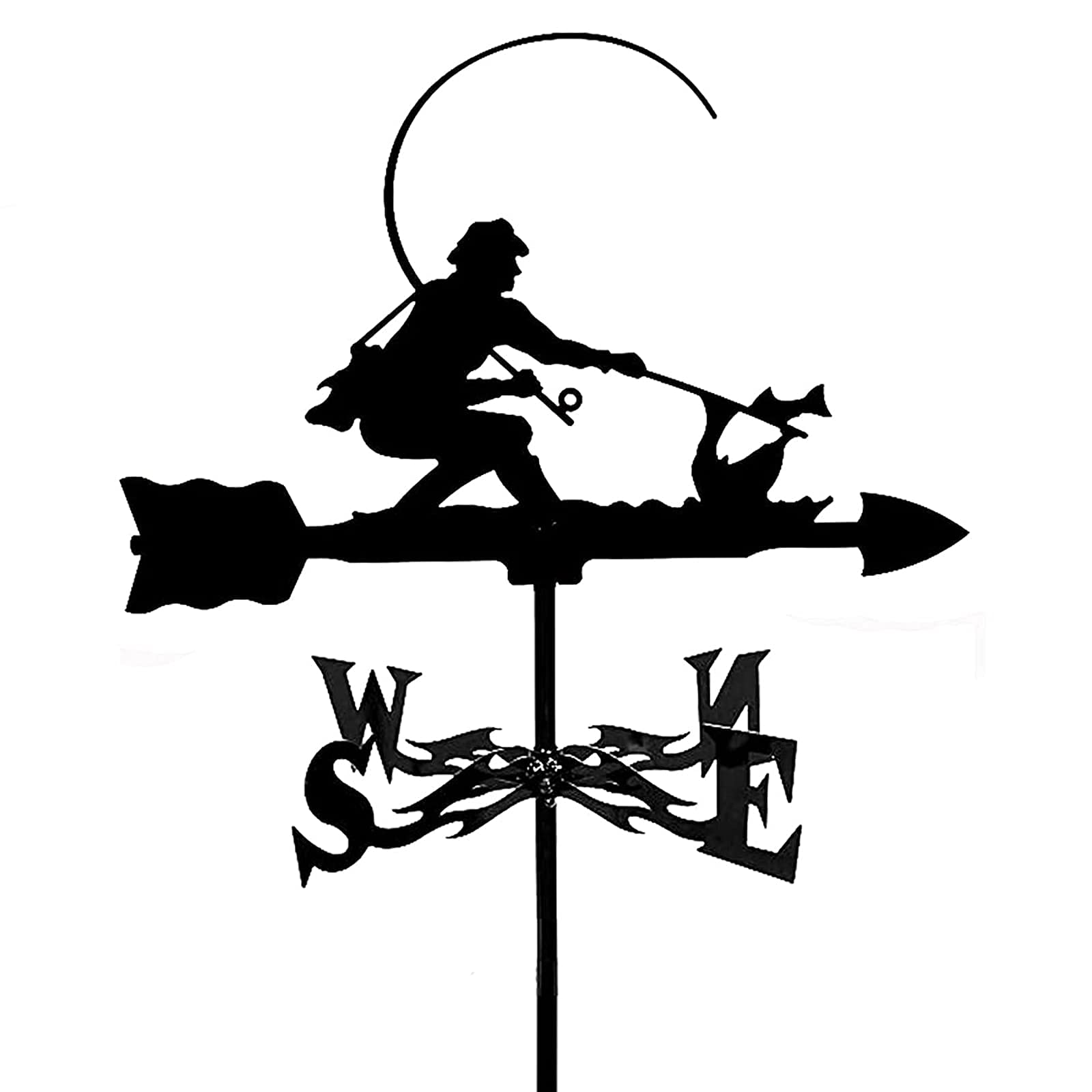 Weather Vane, Stainless Steel Wind Direction Indicator Durable Retro Farm Garden Stake Weathervane Garden Courtyard Decoration Professional Measuring Tool (Color : Fisherman)