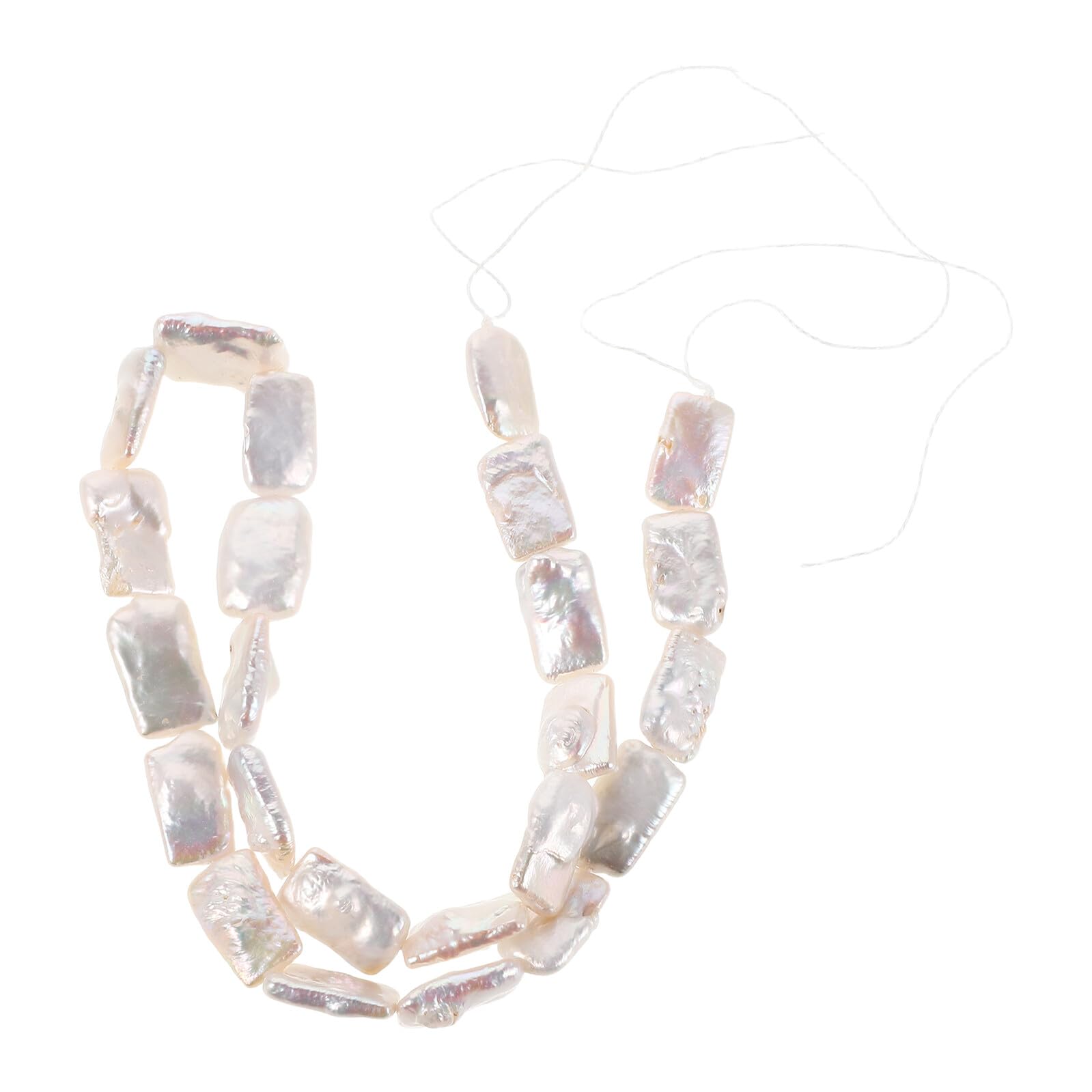 Operitacx Unregelmäßige Süßwasser Barockperlen 16x9mm mit Natürlichem Glanz 38cm Strang für Schmuckherstellung und Selbstgemacht Armbänder mit Eleganter Form