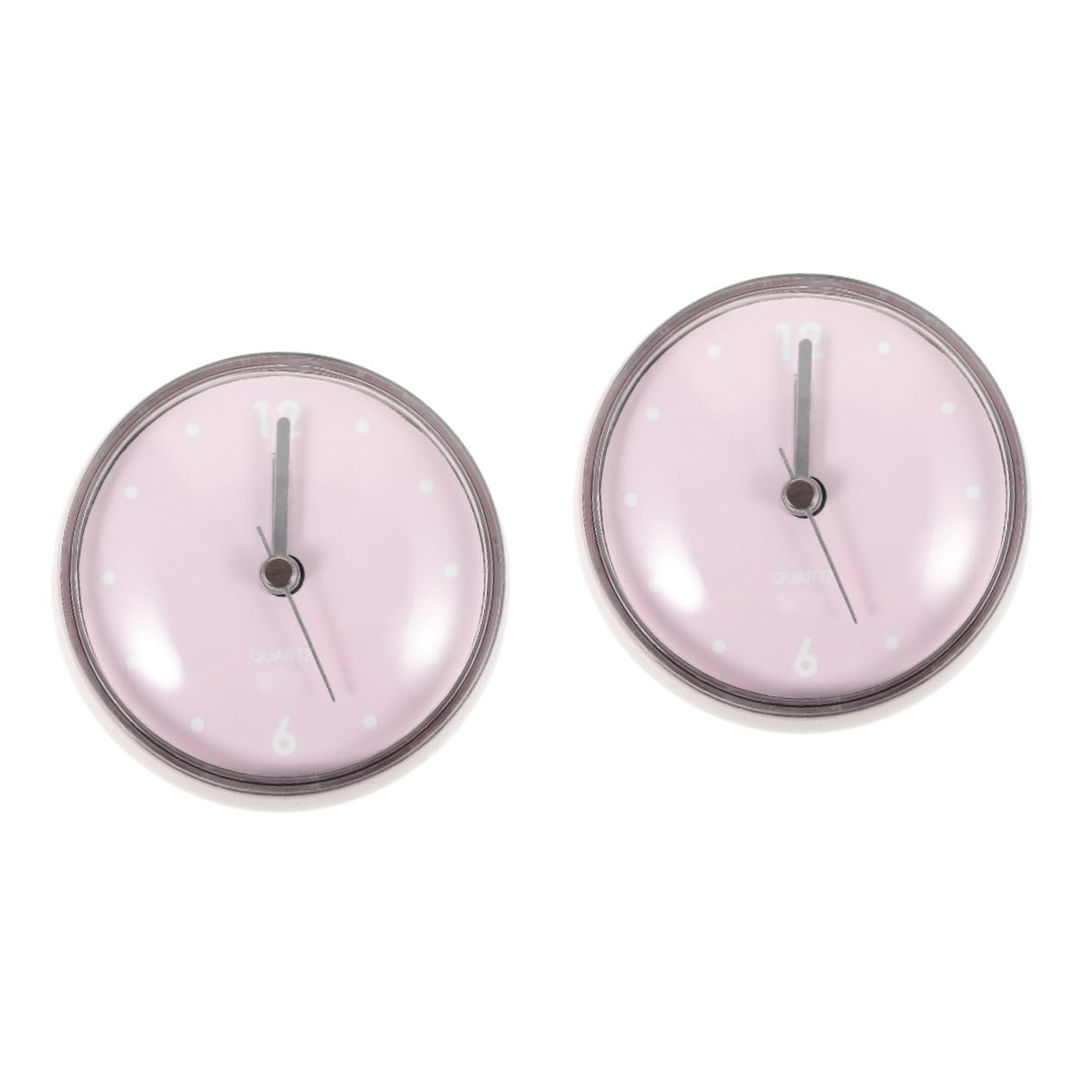 FUNOMOCYA 2pcs Modern Bathroom Wall Clock Battery Operated Small Wall Suction Cup Decor Shape for Shower