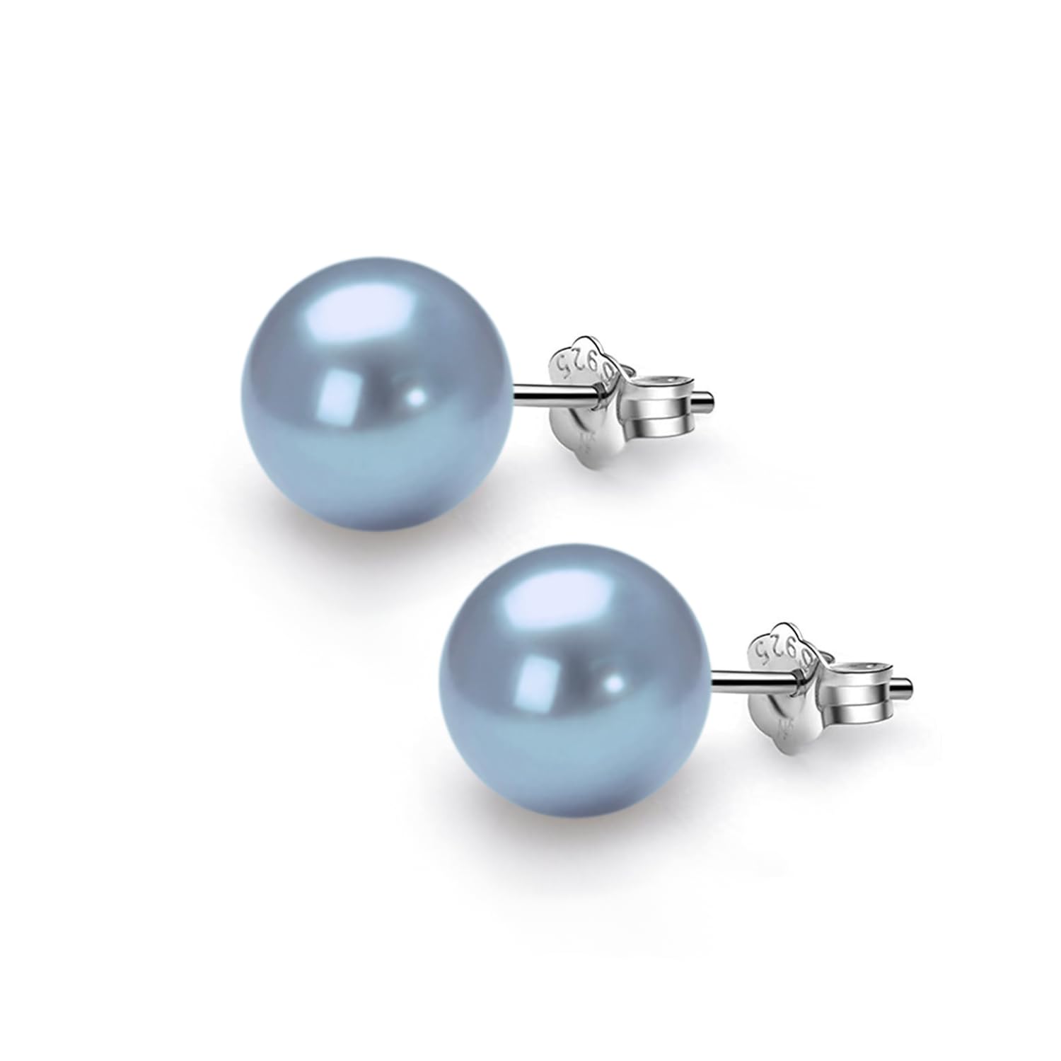 - 925 Silver Classic Pearl Earrings for Women | 92.5 Sterling Silver & Brilliant Lustre Pearls | Lovely Gift for Women