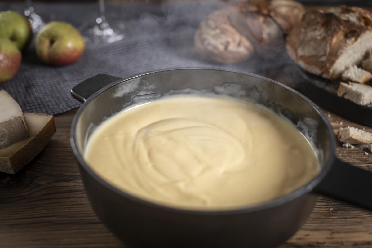 Kuhn Rikon 32324 Caquelon à Fondue en Fonte, 3,2 L, Compatible Induction