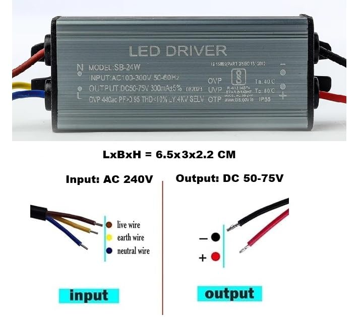 Image of 24W, 300mA, LED Street Light Driver, Input AC 230-300V Output DC 50-75V, OVP 440ac, PF>0.95 (9)