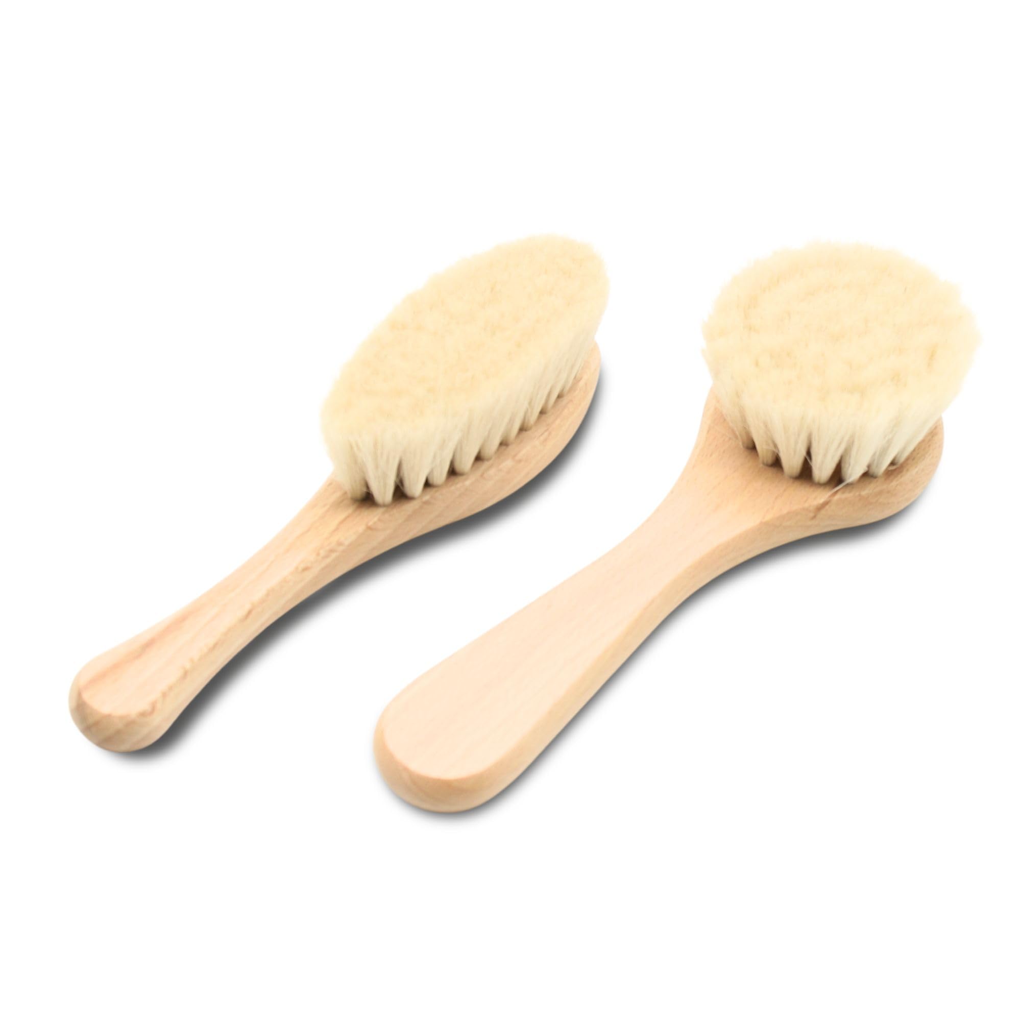 DOJA Barcelona Wooden Baby Massage Brush, Pack of 2, Effectiveness in Hair Care, Baby Hair Brush