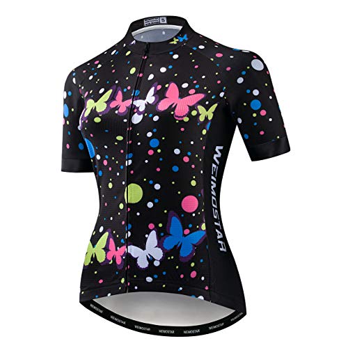 weimostar Fahrrad-Trikot für Damen, Mountainbike-Kleidung, Sommer-Rad-Top, kurzärmlig, MTB-Jersey, schnelltrocknend