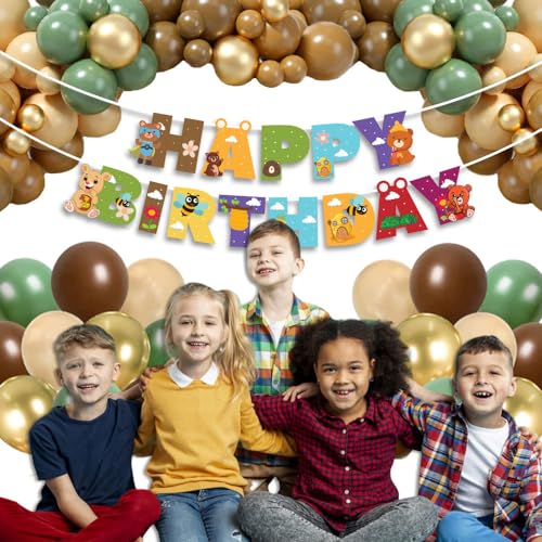 Image of Festiko Set of 26 Pcs Bear Theme Happy Birthday Combo (Banner & Balloons), Combo Decoration Supplies, Bear theme birthday decorations