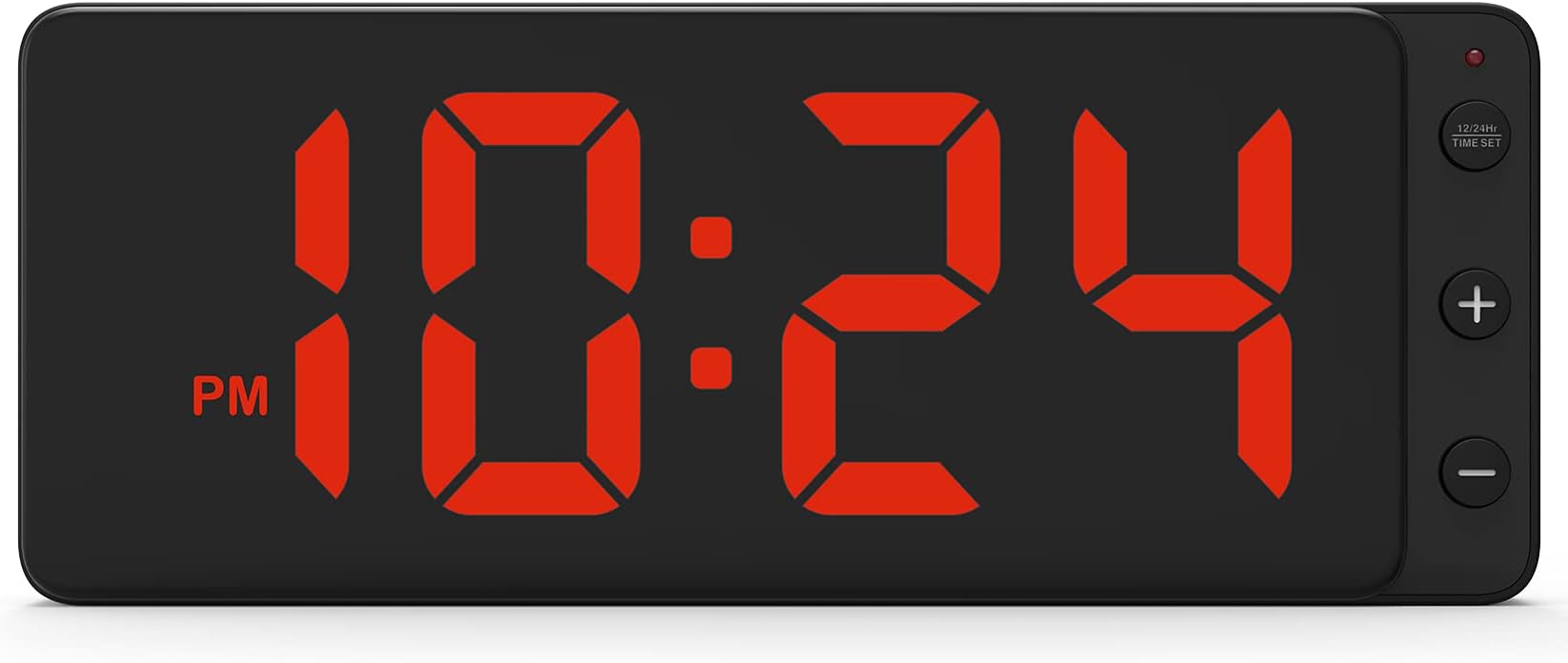 LED Digital Wall Clock with Large Display, Big Digits, Auto-Dimming, 12/24Hr Format, Battery Backup, Silent Wall Clock for Farmhouse, Kitchen, Living Room, Bedroom, Classroom, Office โ Red