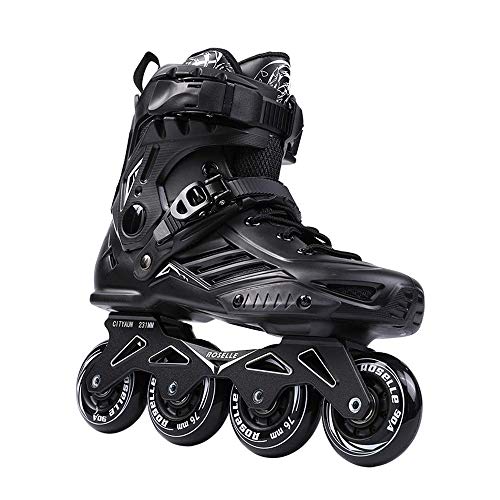 Mhwlai Inline-Skates für Erwachsene, Anfänger, Herren- und Damen-Rollschuhe, Profi-Fancy-Skates (schwarz),Schwarz,43