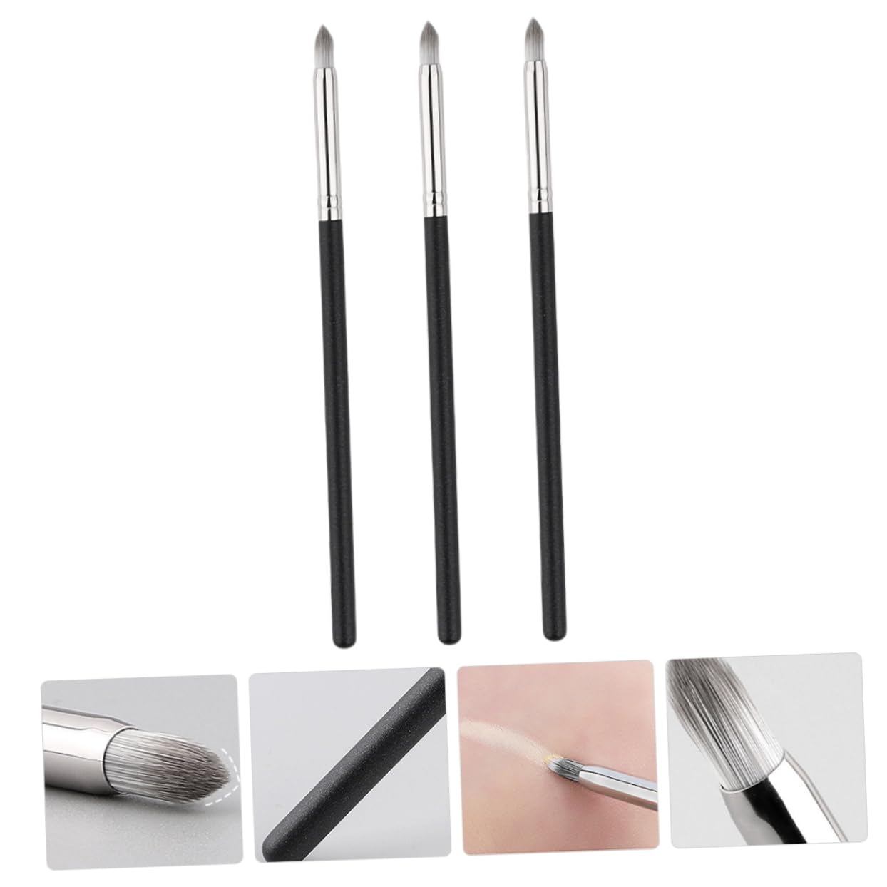 SAFIGLE 3Pcs Outdoor Concealer Brush Flat Cosmetic Applicator for Loose Powder Concealer Soft Makeup Brushes for Application Easy Blending for Fashion Lovers