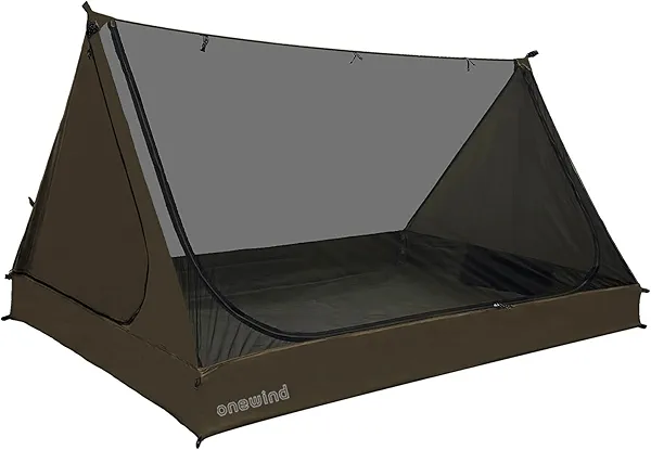 onewind Mesh Tent for 2 Person, 2 Openings Inner Tent for Tarp Ultralight Trekking Pole Tent Tarp Backpacking Netting Tent with Waterproof Bathtub Floor, No Trekking Pole Included Only Inner