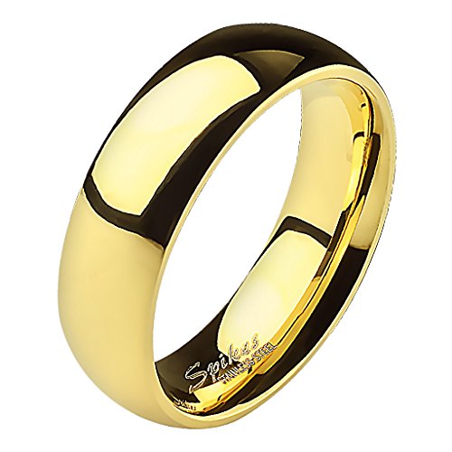 Preisvergleich Produktbild Mianova Band-Ring Edelstahl Herrenring Damenring Partnerring Trauring Verlobungsring Damen Herren Gold Größe 65 (20.7) Breit 5mm