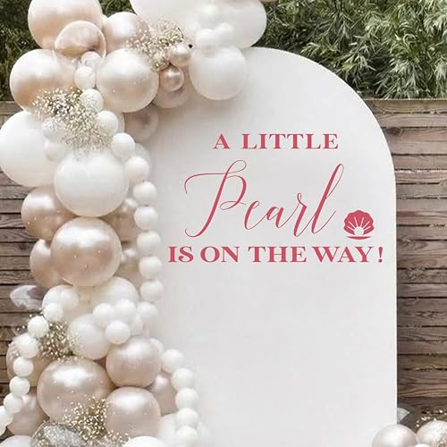 Vinilo decorativo para fiesta de bebé con texto y perla miniatura 1