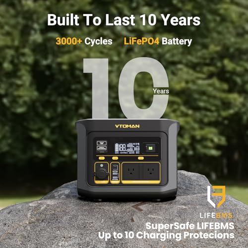 Image of VTOMAN FlashSpeed 600 Portable Power Station, 600W 499Wh LiFePO4 Battery | 600W AC, 1200W Peak, 100W USB-C Output, 8 output ports, UPS<20ms, Solar Generator, Home Backup, Camping, Fishing, RVs