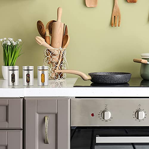 Foto von 6 Stück Gewürzbehälter Spice Jars, Edelstahl Deckel Gewürzstreuer, Gewürzgläser mit Drehdeckel, Gewürzdosen Set Glas, Gewürze Aufbewahrung, Gewürz Organizer, Gewürzaufbewahrung, Gewurzglaserset