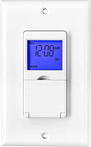 Miniatura 10 de BN-LINK - Temporizador programable de pared de 7 días para luces ventiladores y motores un sólo poste y 3 vías compatible con SPDT ambos usos cable
