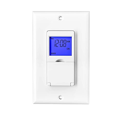BN-LINK 7 Day Programmable Astronomical Timer Switch for Lights, Sunrise Sunset Programmable Light Switch Timer Indoor in Wall, Neutral Wire Required, Single Pole Only, ETL Listed