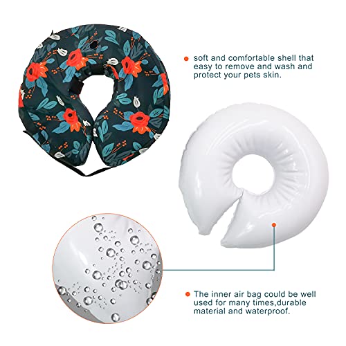 Protective Inflatable Collar for Dogs and Cats – Soft Pet Recovery Collar Does Not Block Vision, Prevents Pets from Touching Stitches, Wounds and Rashes (Floral, L) Protective Inflatable Collar for Dogs and Cats – Soft Pet Recovery Collar Does Not Block Vision, Prevents Pets from Touching Stitches, Wounds and Rashes (Floral, L)