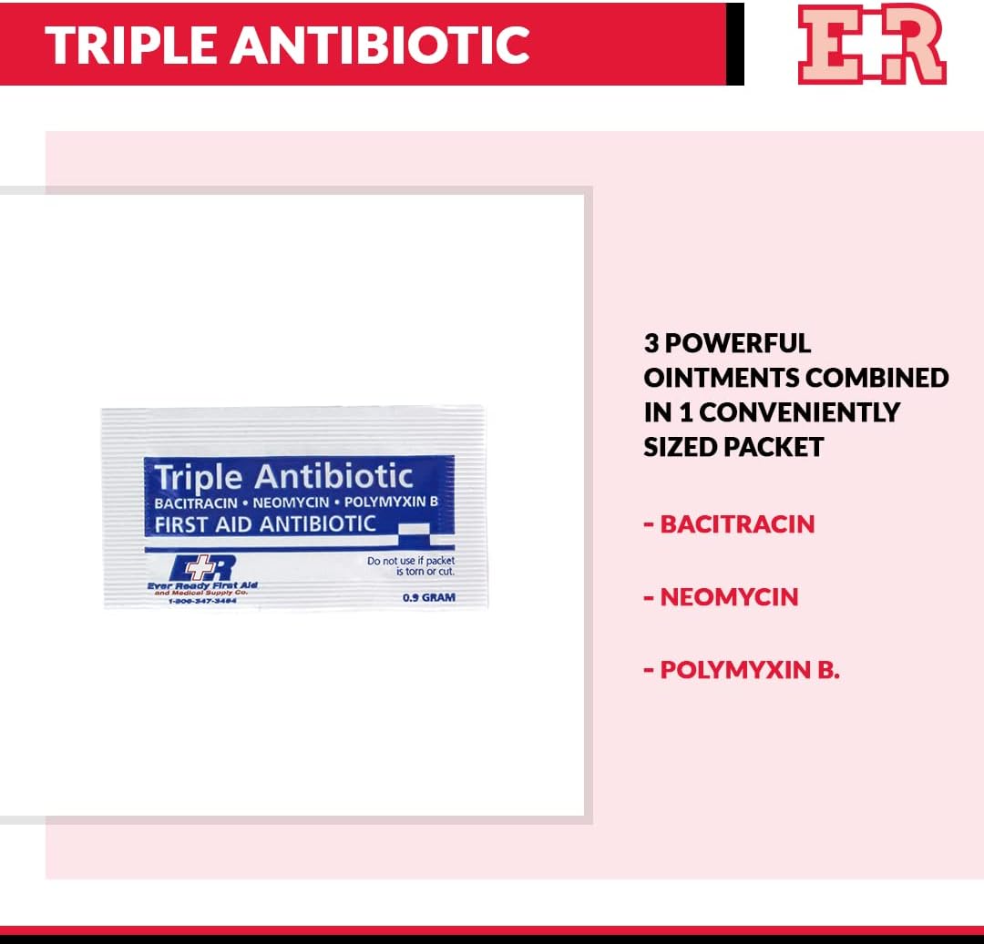 Ever Ready First Aid Triple Antibiotic Ointment .9gr Packets - 144 Count : Health & Household