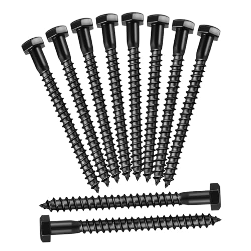 SEWACC High Strength Head Lag Screws 10pcs Self Tapping Screws Hexagon Head Lag Screws for Wood