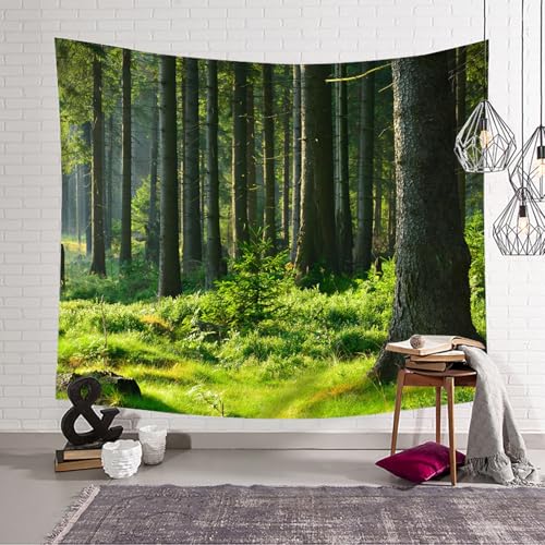 Tenture murale foret 140x210cm pour agrandir visuellement la piece - 4