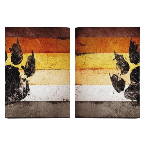 Gay Bear Flag Passport Case Holder Wallet Protective Cover Blocking Card Travel Accessories Funny for Women Men