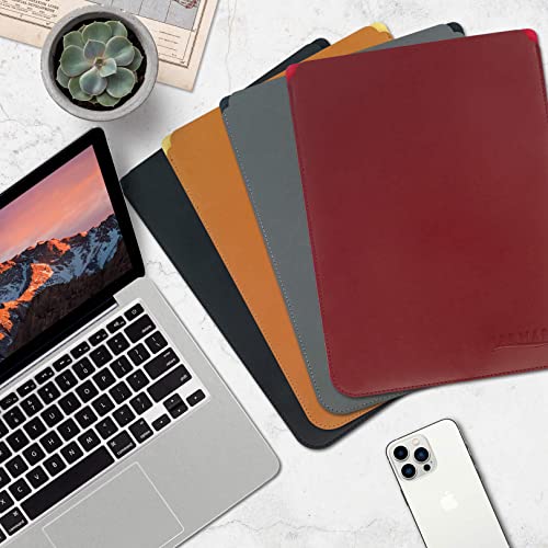Laptop Sleeve Compatible With 13-14-16 Inch M1 M2 Macbook Pro/Macbook Air/Ipad Air/Ipad Pro, Faux Leather 14In Case, Brown #TOP3
