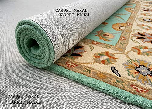 Image of Carpet Mahal Export Quality Handmade Tuffted Pure Woollen Carpet for Living Room Bedroom Size 5 x 7 feet (150X210 Cm) Color-Multi
