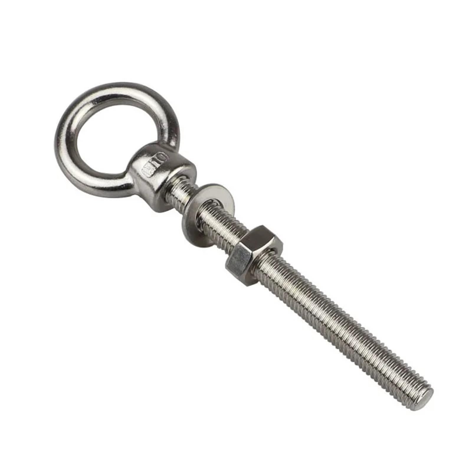 Cancamos Metalicos 5 pernos de ojo de elevación de hombro largo con orificio for anillo de tuerca, acero inoxidable 316, M6, M8, M10 y M12(M12X120)