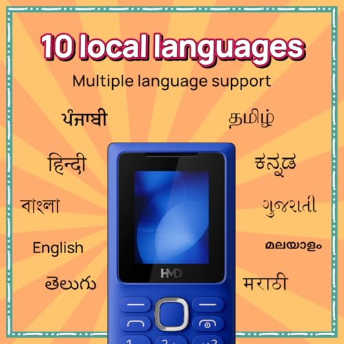 Image of HMD 101 Keypad Mobile Phone | Dual SIM, Long Lasting Battery, Durable Design, English Phone Talker, Wireless FM Radio, MP3 Player, MicroSD, 1-Year Replacement Guarantee | Blue