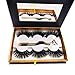 KellyRoom 3D Mink False Lashes,Thick Long Dramatic Big Fluffy Fake Lash,100% Siberian Mink Hair Wispy Eyelashes Pack of 3 Pairs with Tweezer