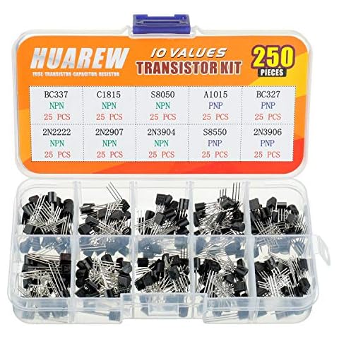 HUAREW 250 Pcs NPN PNP Transistor Kit Cover