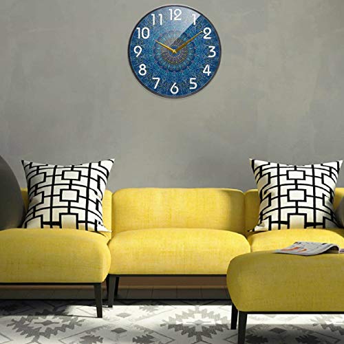 Naanle Vintage Mandala Pattren Round Wall Clock, 9.5 Inch Silent Battery Operated Quartz Analog Quiet Desk Clock for Home,Office,School - Image 5
