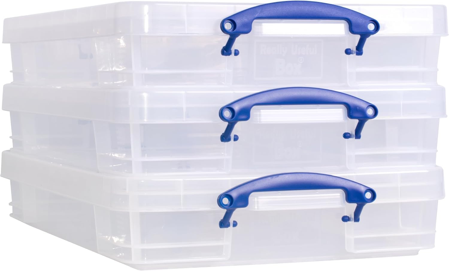 Pasha Traders Clear Really Useful Box Plastic Storage 20 Litre Pack Of 3