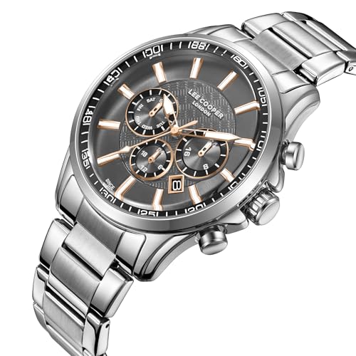 Image of Lee Cooper Men's Watch, Multi Function Display and Metal Strap - LC08149.360, Silver