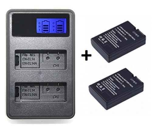 Theoutlettabletu00ae Akku EN-EL14u00a0Ersatz für Camara Reflex Nikon D5300u00a0D5200u00a0D5100u00a0D3300u00a0D3200u00a0D3100u00a0P7100u00a0P7700u00a0P7800u00a0P7000