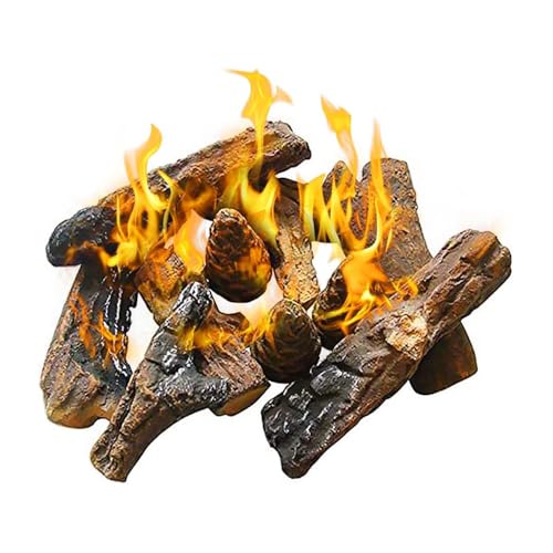 Gas Fireplace Woods Ceramic Log 10Pcs Small Artificial Log Fireplace Decoration Set For Ethanol Electric Firepit Fireplace Fireplace Decor Wood Indoor Outdoor