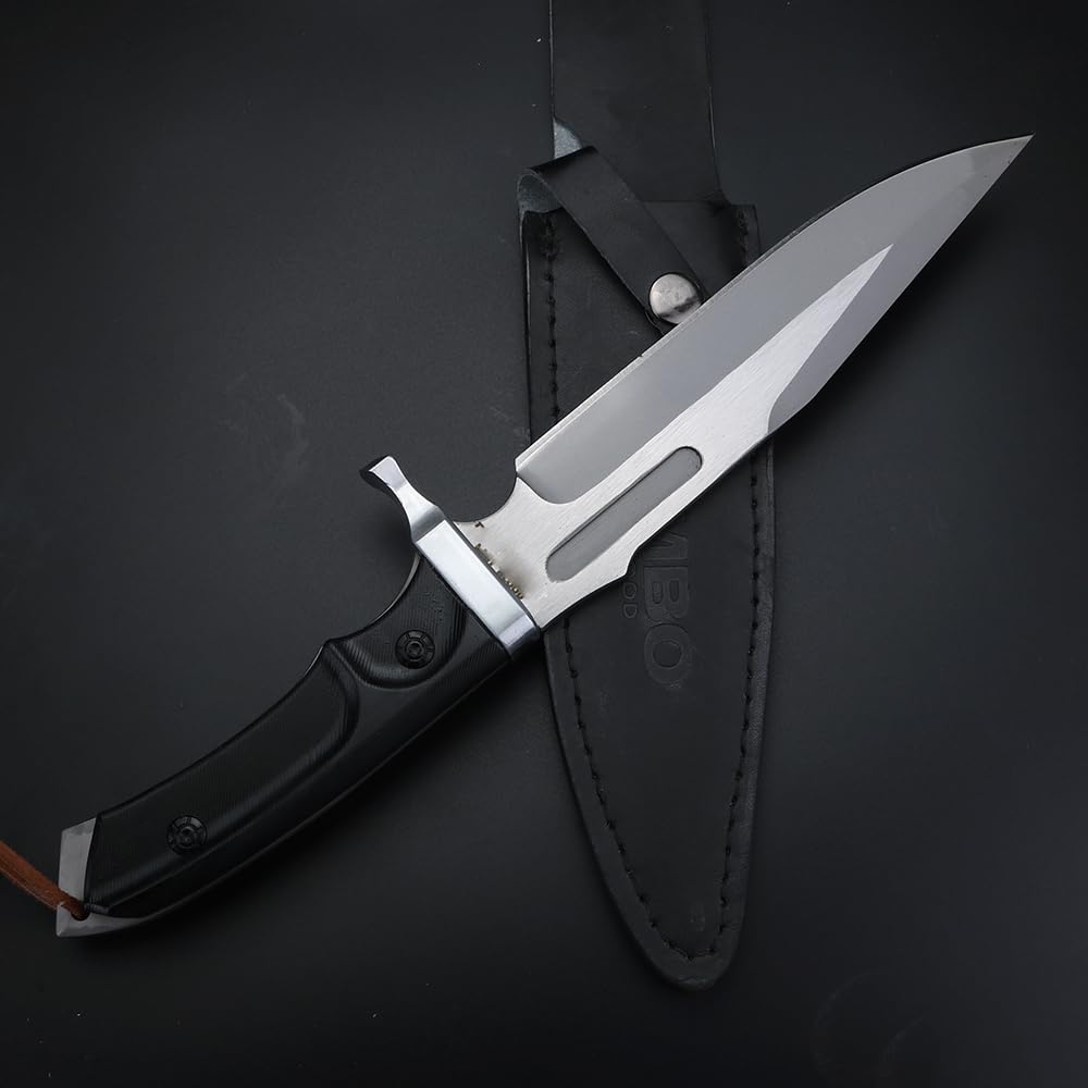 Feste Klinge Survival Band PU Box Weihnachtsgeschenk für Männer feststehendes Messer Whole Tang Outdoor knife Camping knife Geschenk für Männer, Messerserie