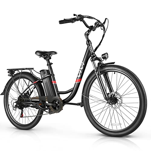 Vivi Electric Bike for Adults, 1000W Peak Ebike 26" Electric Cruiser Bike 22MPH Step Through Electric Bike with 48V Removable Battery, 7 Speed Electric City Commuter Bicycle, SGS Certified to UL2849