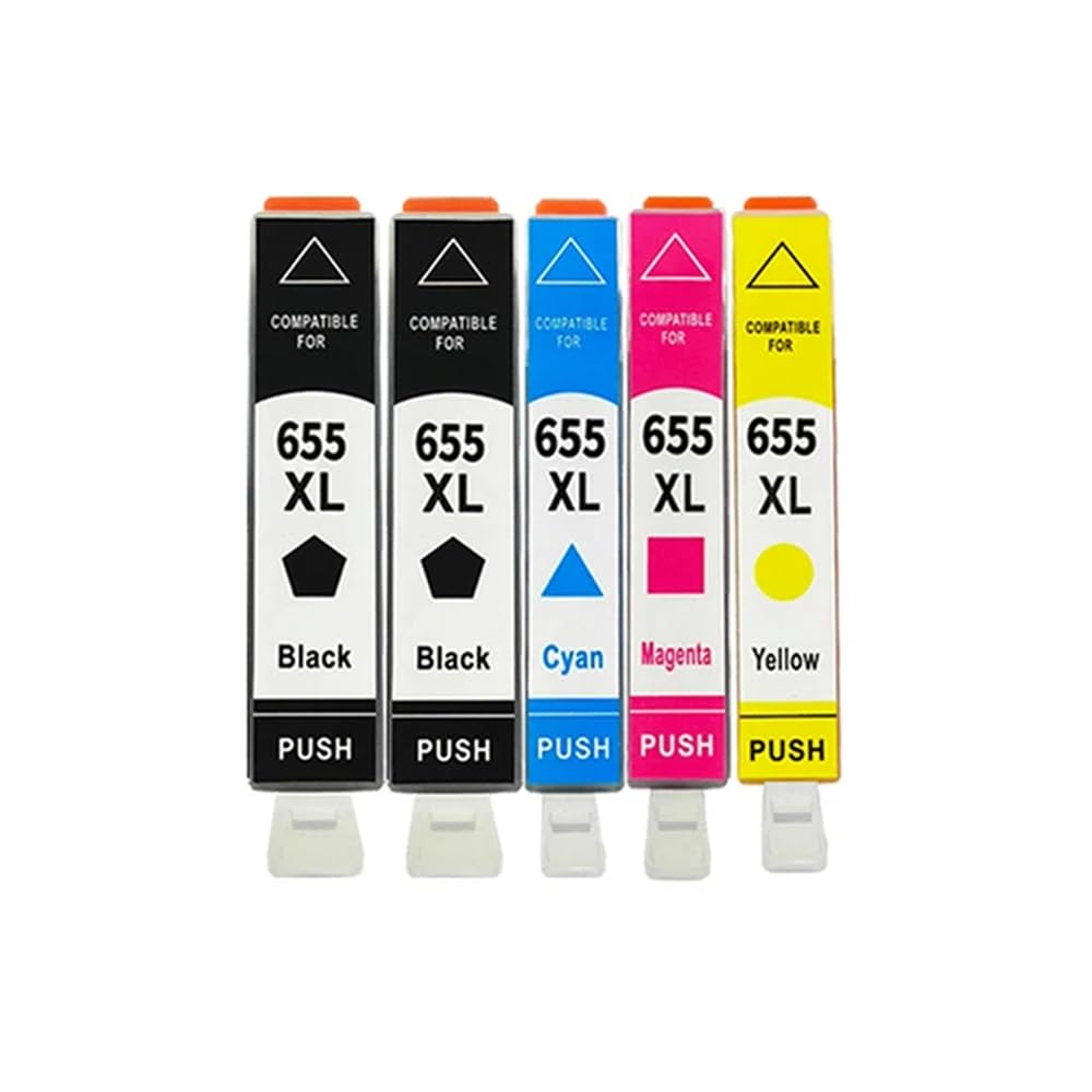 Cartuccia d'inchiostro ad alta resa HP655 655XL compatibile con stampanti HP3525 5525 4615 4625 4525 6520 6525 6625(5 PCS)