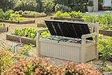 Keter Gartenbank und Kissenbox Eden, Beige Braun, 265L - 6