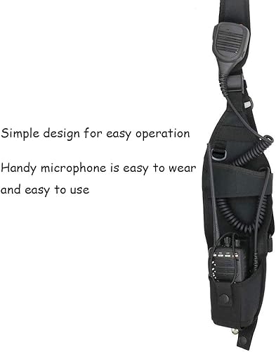 Miniatura 6 de abcGoodefg Funda universal para radio lateral izquierda, soporte para arnés de pecho para radios bidireccionales Walkie Talkie Rescue Essentials