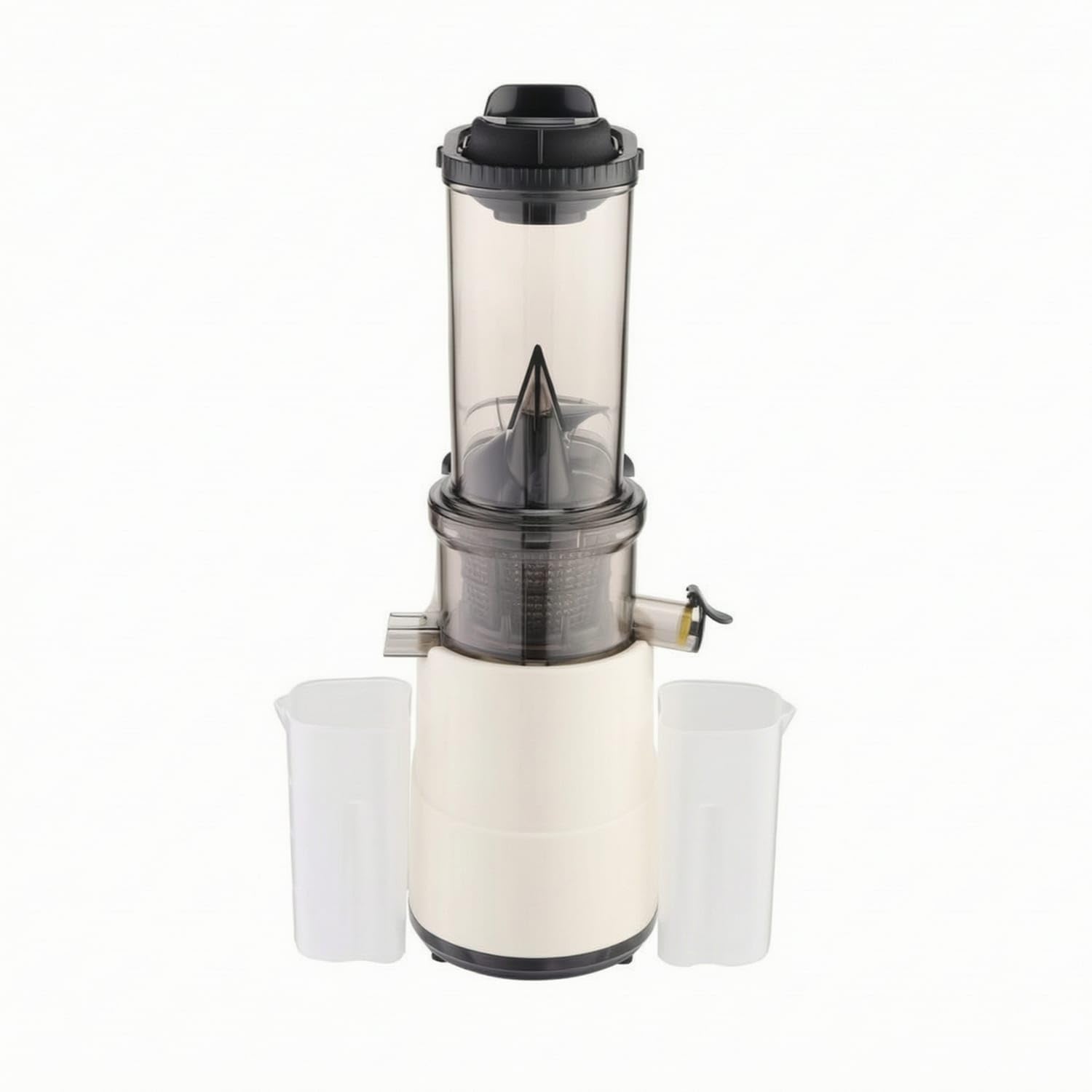 200w vertical slow juicer low speed upright auger juicer electric cold press juice extractor countertop for everyday fruit and vegetable juicing, beige, eu plug