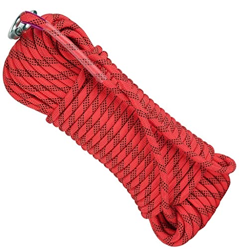 16mm Safety Rope, Carrying Weight 3100kg, Professional Nylon Safety Rope with Carabiner, Climbing Harness, for Hiking, Mountaineering, Outdoor Sports, Camping, Caving