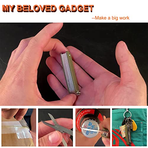 Image of Ruike Keychain Small Pocket Knife Multitool 6 in 1,12C27 Steel,G10,EDC Army