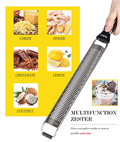 Ourokhome Kitchen Lemon Zester, Stainless Steel Hand Held Parmesan Cheese Grater For Ginger thumb #3