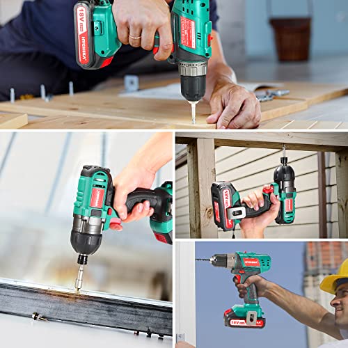 Akkuschrauber 18V 35Nm und Schlagschrauber 160Nm, HYCHIKA Combo Kit mit 2X2,0Ah Batterien, 22 Stücke Zubehör, LED Licht… – Bild 7