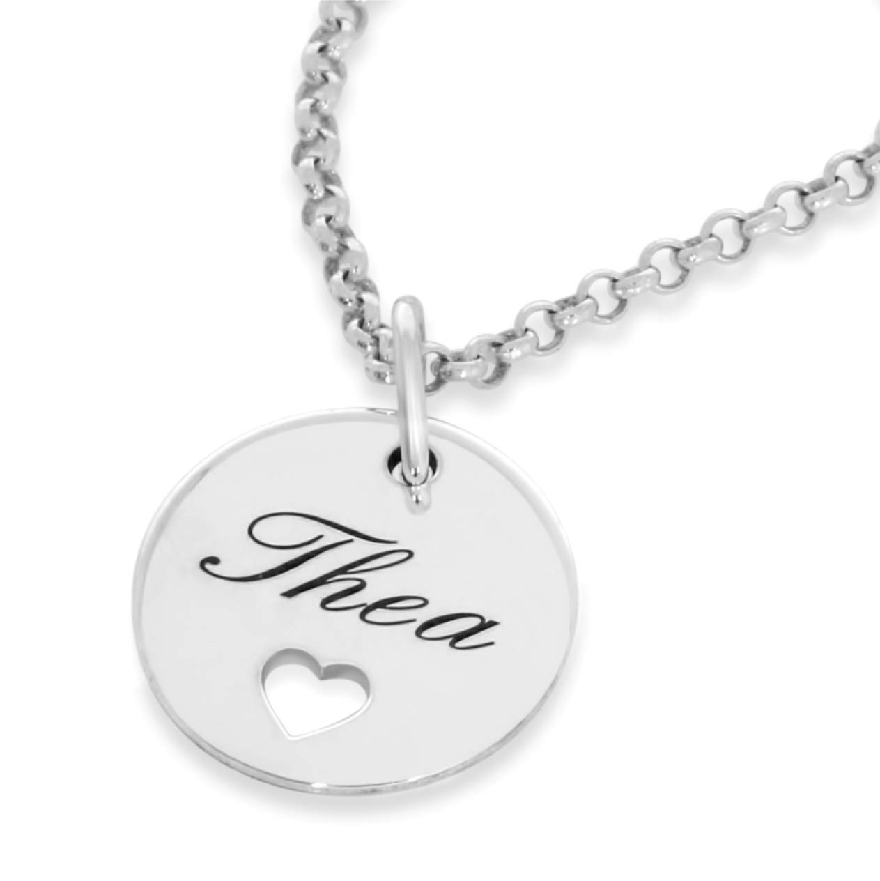 925 Silber Kette Namenskette mit Herz Silberkette mit Namen Echtschmuck moderne Kette mit Gravur Geburt Taufe Einschulung personalisiert | HANDMADE IN GERMANY