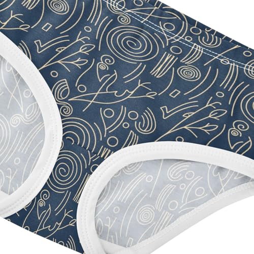 Girls' Underwear Abstract Line Blue Toddle Brief Panties 23026374