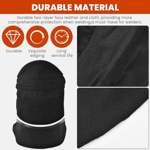 Welding Helmet Cover,2Pcs Welding Helmet Cover and Helmet Bib Set, Full Protection Welding Hood Welding Accessories with Press Fit Seal Fits Most Welding Helmets - Image 4