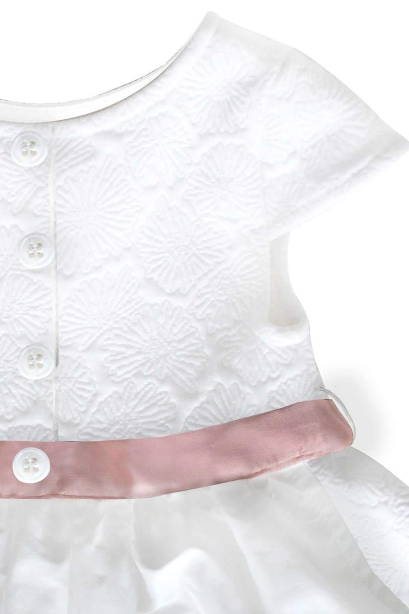 Mogo Baby - Mädchen Tauf-Dirndl weiß rosa, WEIß/ROSA, 50/56