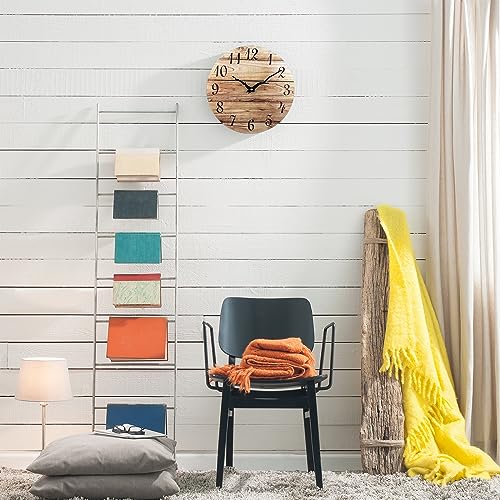 Plumeet-Small-Wall-Clock-10-Frameless-Wooden-Wall-Clocks-with-Silent-Quartz-Movement-Rustic-Country-Village-Walnut-Clocks-Decorative-for-Kitchen-Bedroom-Living-Room-Brown Plumeet Small Wall Clock 10 Frameless Wooden Wall Clocks with Silent Quartz Movement Rustic Country Village Walnut Clocks Decorative for Kitchen Bedroom Living Room Brown